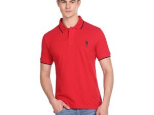 U.S. POLO ASSN. Men's Tipped Collar Pure Cotton Slim Fit Polo Shirt