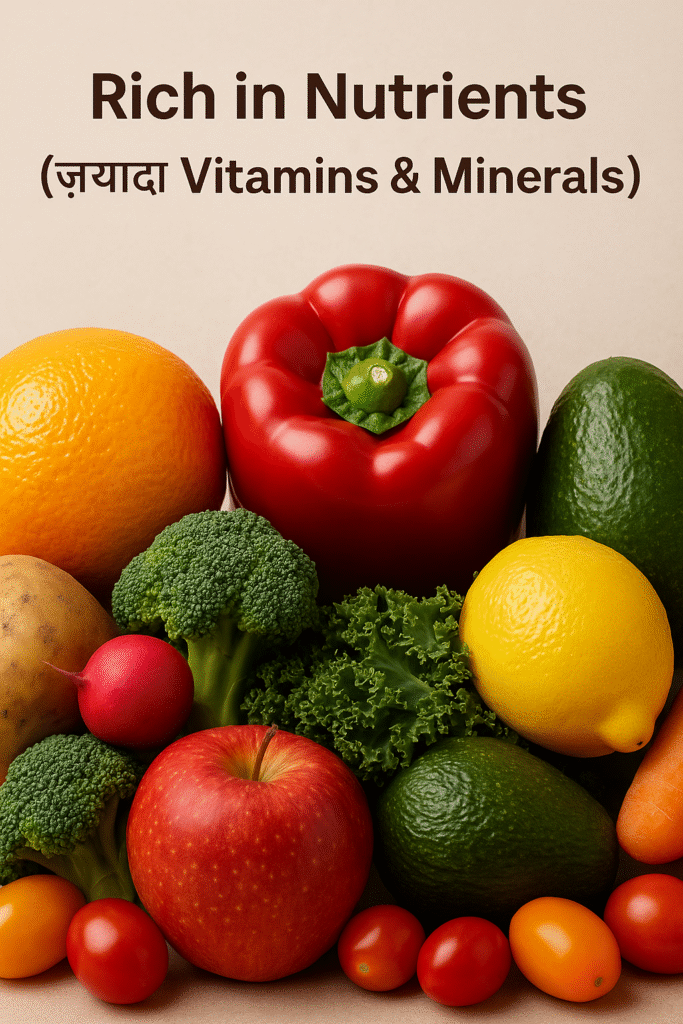 Rich in Nutrients – Organic fruits and vegetables high in vitamins, minerals, and antioxidants