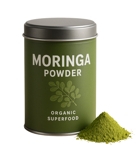 Organic Moringa Powder in Premium Tin Pack – 100% Natural Superfood