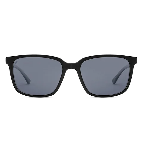 black rectangle front view1 Vincent Chase Polarized Black Full Rim Square Sunglasses â UV Protection